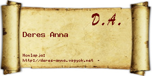 Deres Anna névjegykártya